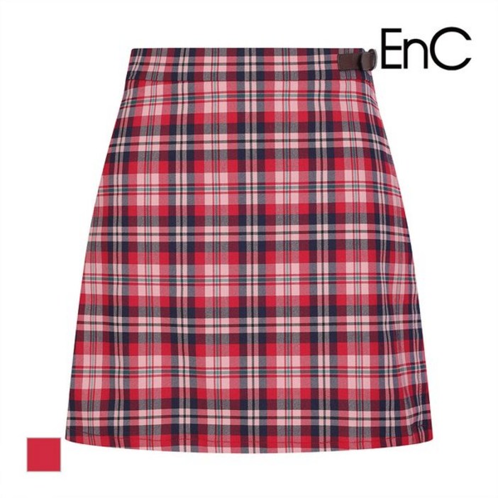 [백화점 정품] EnC 스커트 [ENC] 체크패턴 랩스타일 미니스커트_ENWH34T01VRE