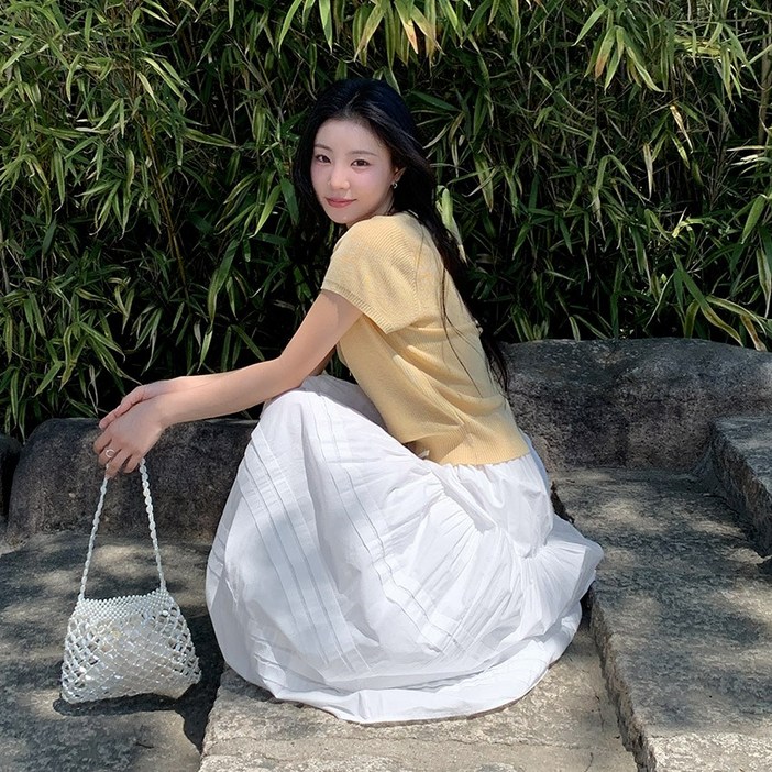 모어렌 오베린 린넨 스퀘어 반팔 니트