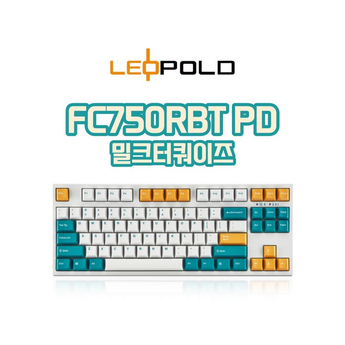 레오폴드 750RBT PD 밀크 터쿼이즈 유무선 지원 텐키리스 기계식 키보드