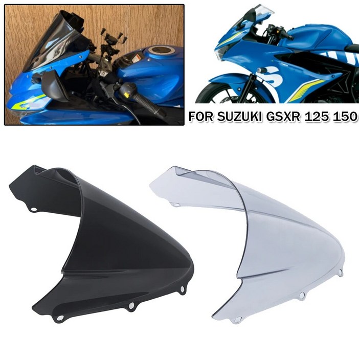 안전 스즈키 GSX R125 R150 GSXR 125 150 - 용 플라이 스크린 더블 버블 윈드 디플렉터 투어링 바이크 오토바이 실드 프로텍터