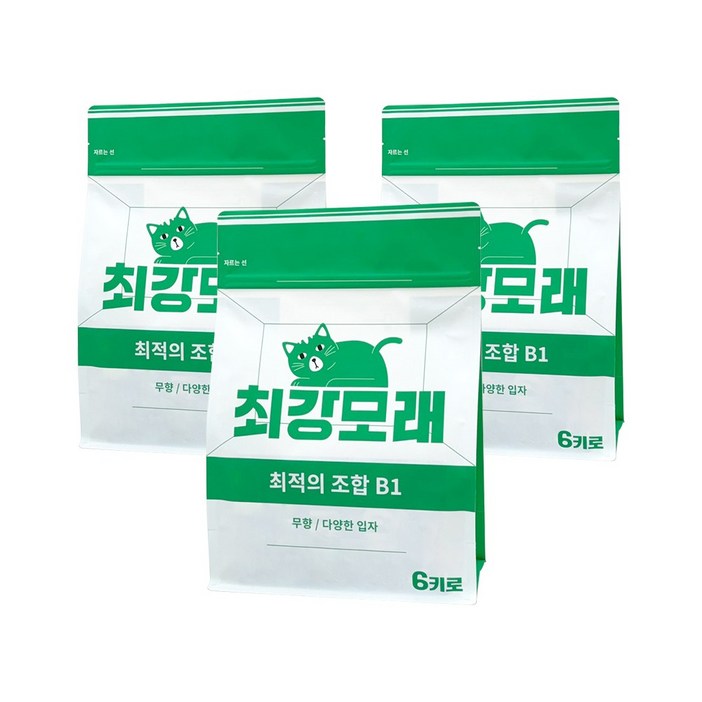 [2+1] 최강모래 최적의 조합 B1 6kgx3, 고양이모래 와이오밍 벤토나이트모래, 3개, 6L