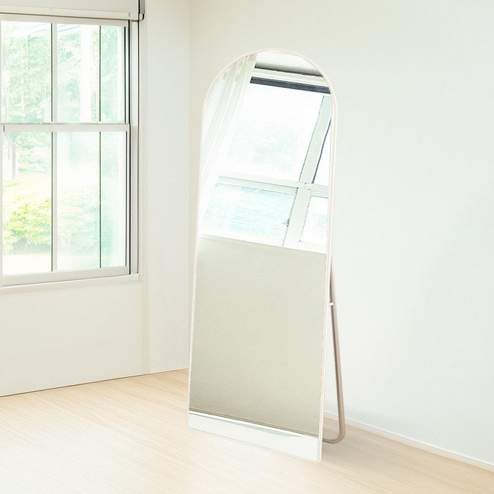 베라스코 아치형 스탠드 벽걸이 전신거울 1500, 화이트