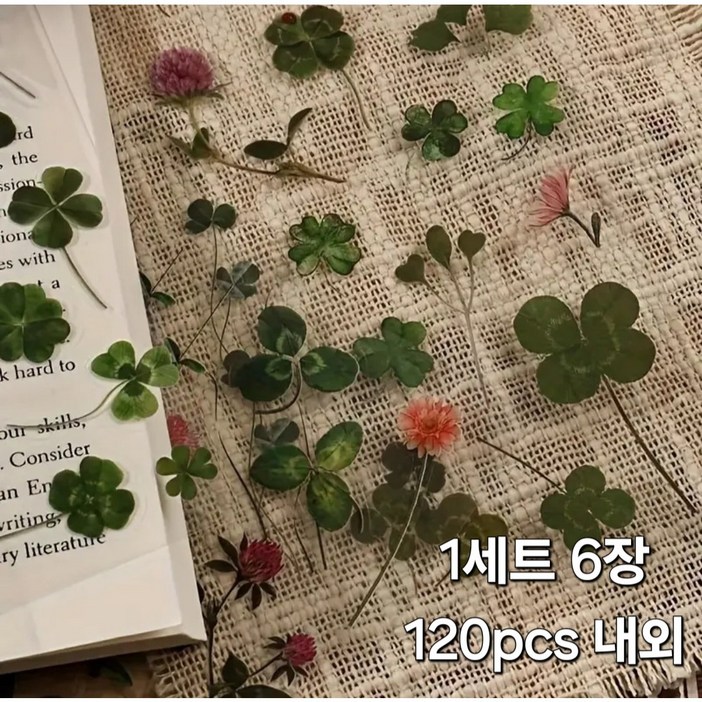 빈티지 플로랄 투명 방수 스티커 네잎클로버 데이지 라벤더 다꾸 스티커 휴대폰 태블릿등 꾸미기 스티커