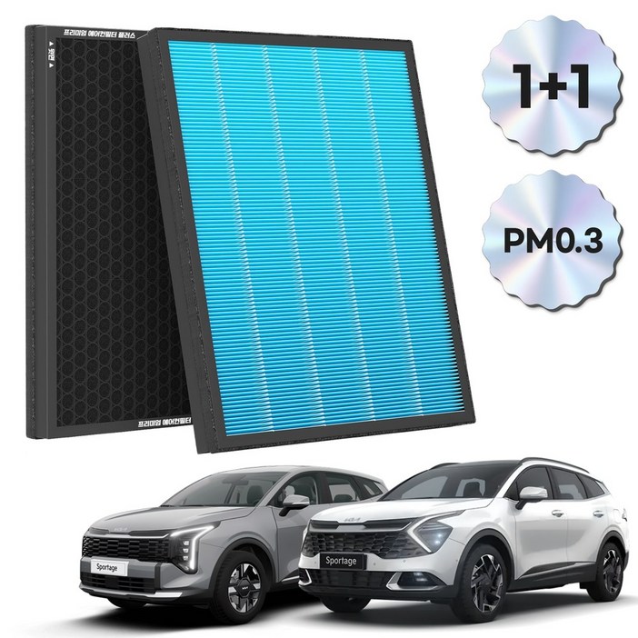 11 PM 0.3 에어컨필터 활성탄 블루 초미세먼지, 2개, 스포티지 NQ5 21현재 FCP17