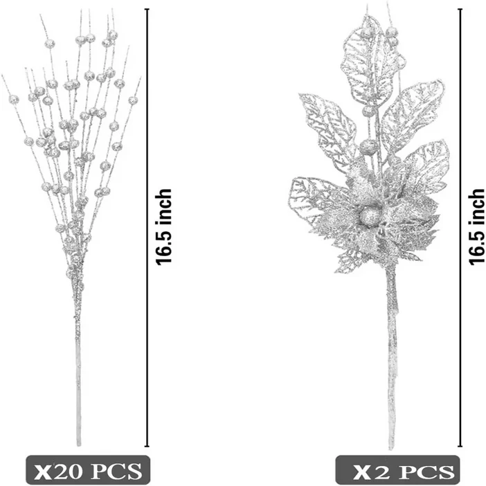 크리스마스 소품 장식 트리 인테리어 카페 겨울 산타 루돌프 조명 인형 솔방울 22개 43cm 폼 베리 크리스마