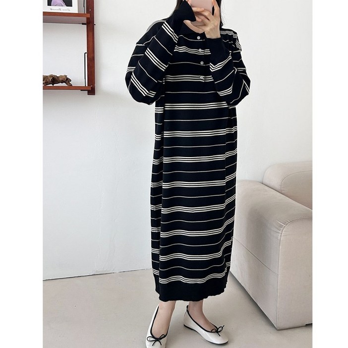 R114 니트 런던카라원피스 아라