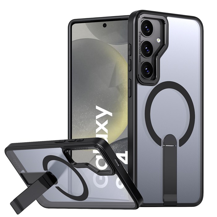 아칸크 갤럭시 S24 5G SM-S921N 맥세이프 M 에어클로 매트벨벳 반투명 마그네틱 휴대폰 거치대 케이스