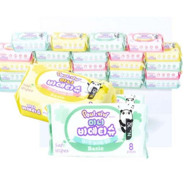 폴앤비비 저자극 휴대형 화장실용 비데티슈 비데물티슈, 24개, 8개입, 31g