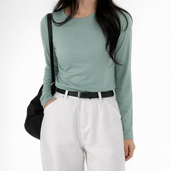 다미타니 국내제작 기본 무지 심플 라운드 데일리 티셔츠 OCZ0931