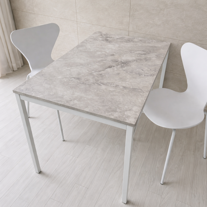 비셀리움 모던테이블 사각 식탁테이블 2인 다이닝 테이블 1인용 2인용 3인용 4인용 6인용 블랙프레임 식탁 600 800 1000 1200 1400, 4인용, 마블화이트