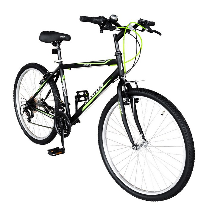 [지멘스 자전거][2025 신제품 입고] 지멘스 아르곤 로빈 일상용 자전거 21 단변속 출퇴근용 학생용 MTB자전거 26인치 24인치, 아르곤26인치 블랙/그린_미조립 기본박스 발송, 1개, 170cm