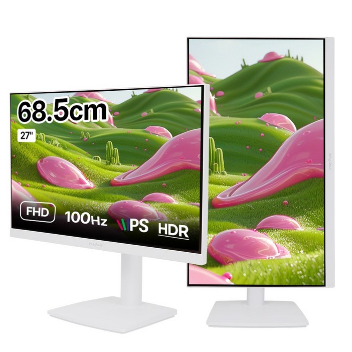 인터픽셀 IP2728 FHD IPS 100Hz 화이트 사무용 피벗 컴퓨터 모니터 아이케어