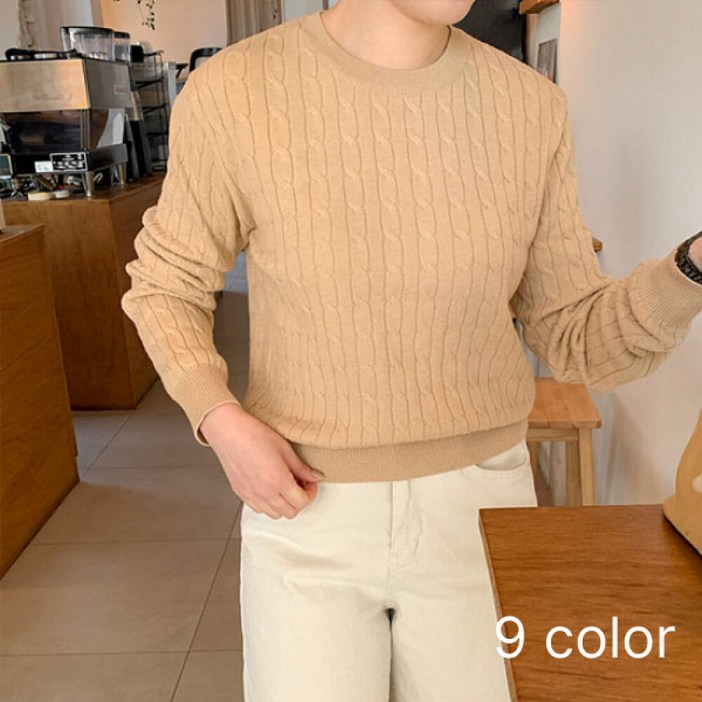 코코블랙  이태리코튼 꽈배기 니트 9color