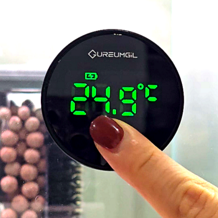 25년 신형 구름길 디지털 어항 온도계 자동절전 외부 부착형 고정밀 센서