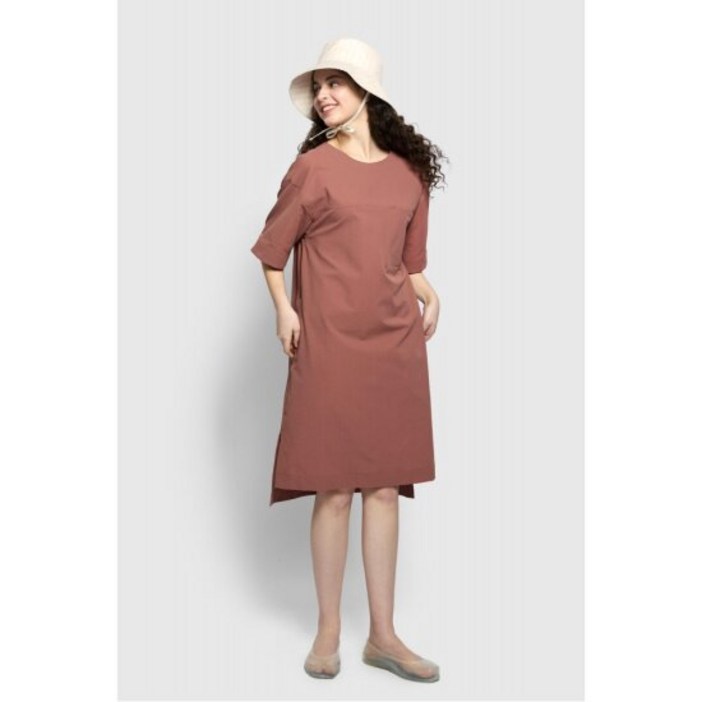 JAJU자주 여 시어서커 반팔 원피스브릭 864674