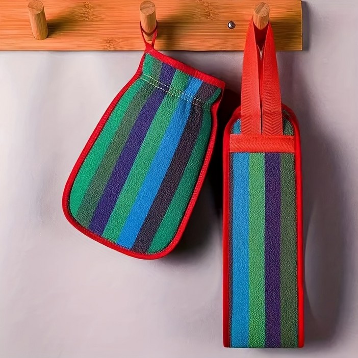 혼자서도 편한 부드러운 등 밀기 각질 제거 타월 혼합 세트