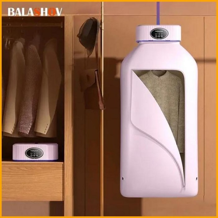 장마 의류건조 의류살균 자취 접이식 전기 의류 건조기, 스마트 건조 랙, 걸이식 자외선 건조기, 휴대용 여행, 따뜻한 세탁 건조기, 220V, 110V, 200640purple