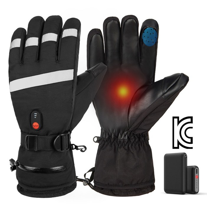 배터리포함 KC 인증 충전식 오토바이 발열장갑 스마트 방한 열선장갑