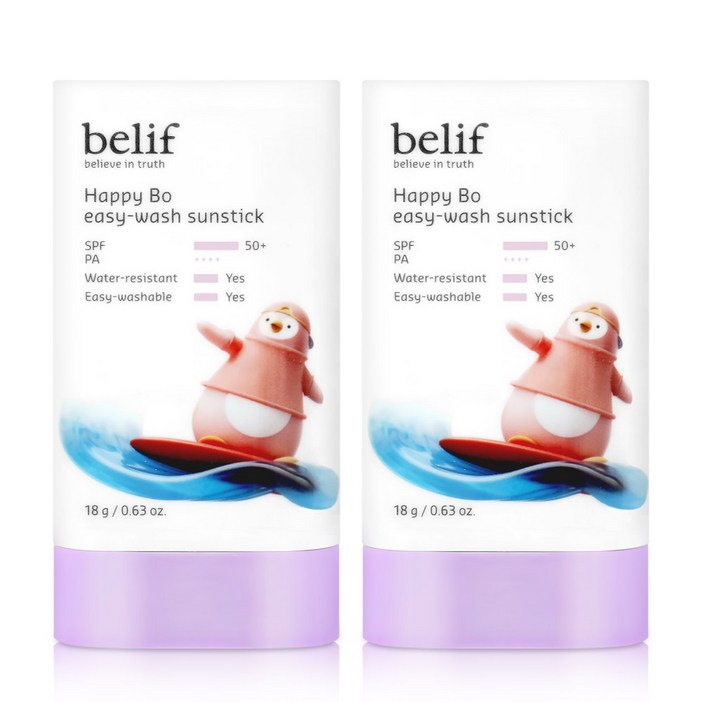 빌리프 해피보 이지워시 선스틱 아기 선크림 18g 2개, 18g, 2개