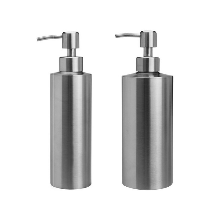 TGL 호텔식 스테인레스 디스펜서 350ML550ML 1세트, 1세트, 실버 TGL 호텔식 스테인레스 디스펜서 350ML550ML 1세트, 1세트, 실버