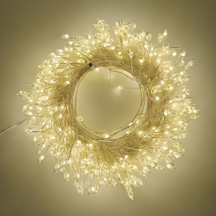 지아이비 DC24V LED 폭죽 와이어 전구 500구, 웜화이트, 17m, 1개