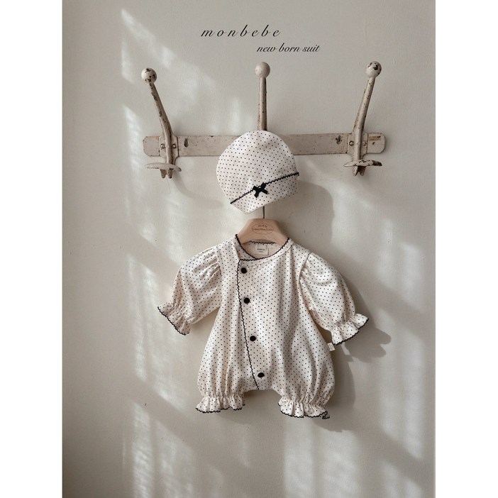 유아바디슈트 여아 남아 몽베베 겨울  도트 글로리슈트