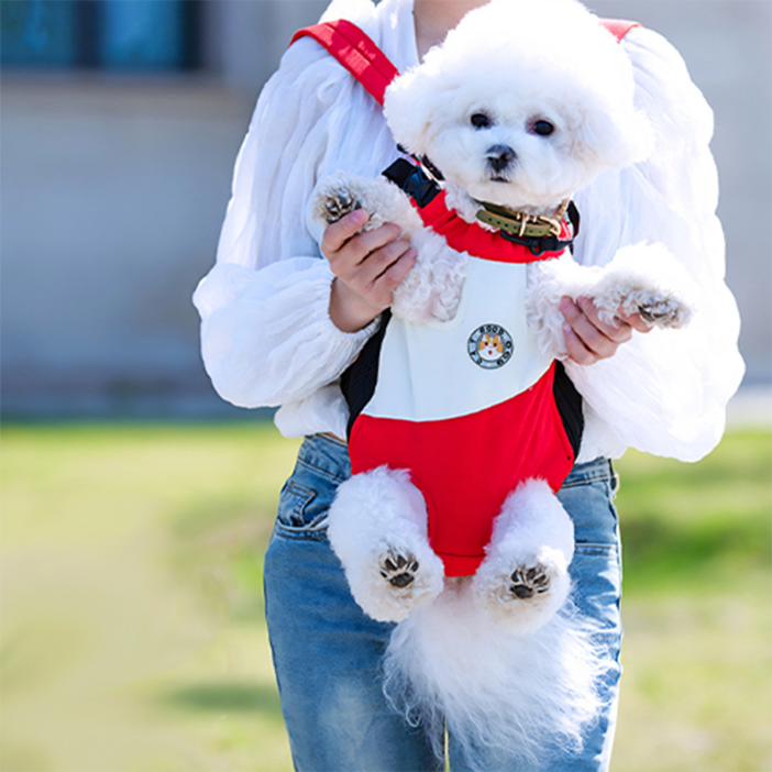 LX1329 손이 자주가는 귀엽고 가벼운 애견 애묘 강아지 외출가방, 1개, 레드 화이트