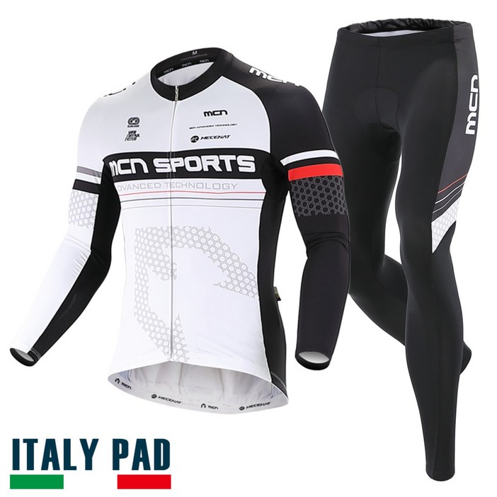 MCN 노멀 크러쉬 자전거 사이클 라이딩 복장 긴팔 의류 상하의 세트 패드 포함 기능성 져지
