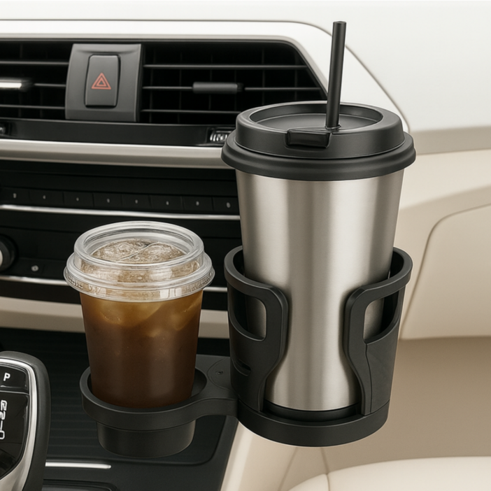 레브온 360도 공간확장 2in1 차량용 컵홀더, 블랙