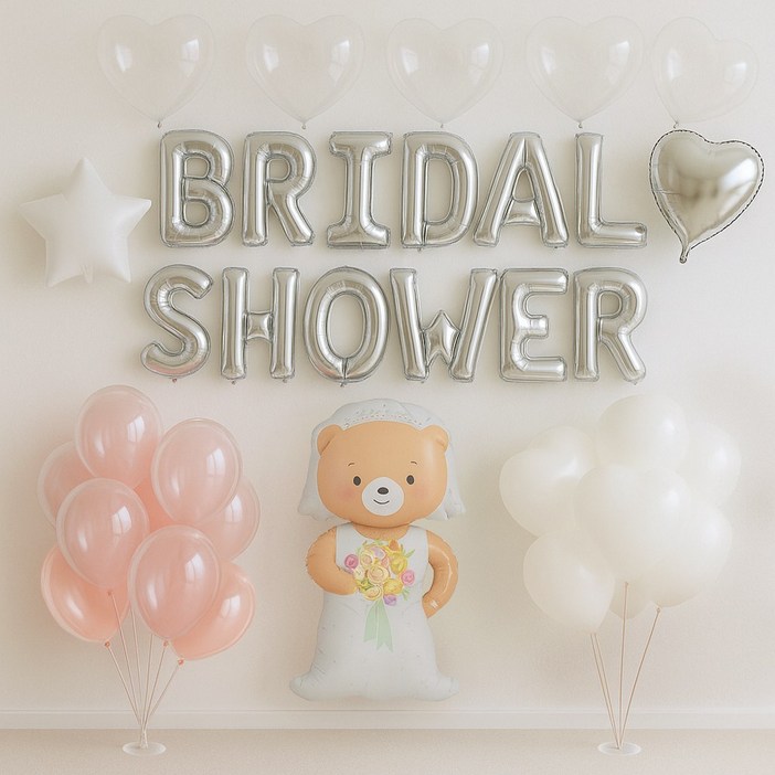 파티인더박스 브라이덜샤워 소품 파티 용품 풍선 세트 웨딩 프리미엄 풀패키지, 1개