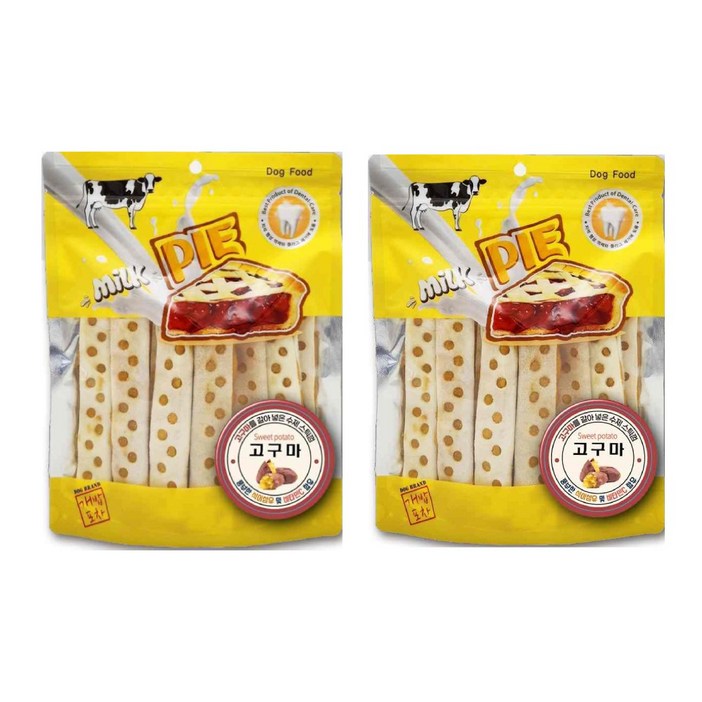 밀크파이 끝까지 오래먹는 강아지 스틱껌