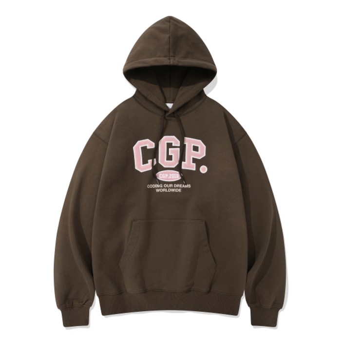 코드그라피 CGP 아치 로고 후드티브라운