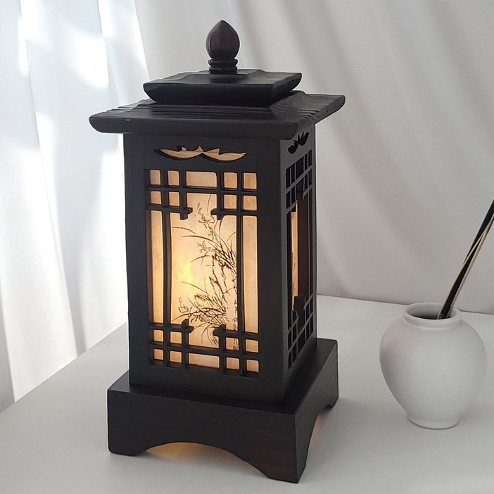 드리다샵 한국 전통 창살 사군자 한지등 인테리어 조명 무드등 선물포장 선택가능