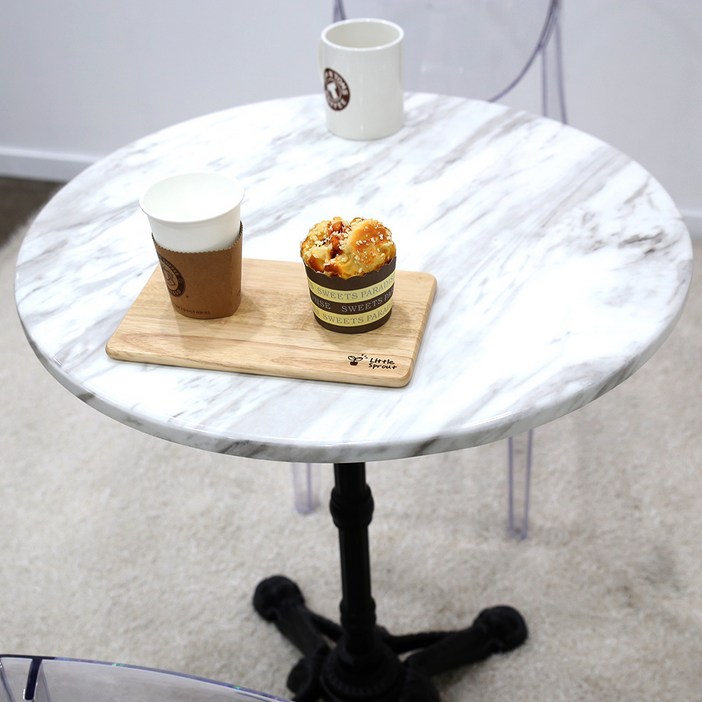 스토니 600 인조대리석 테이블 상판 다리없음, 화이트사각