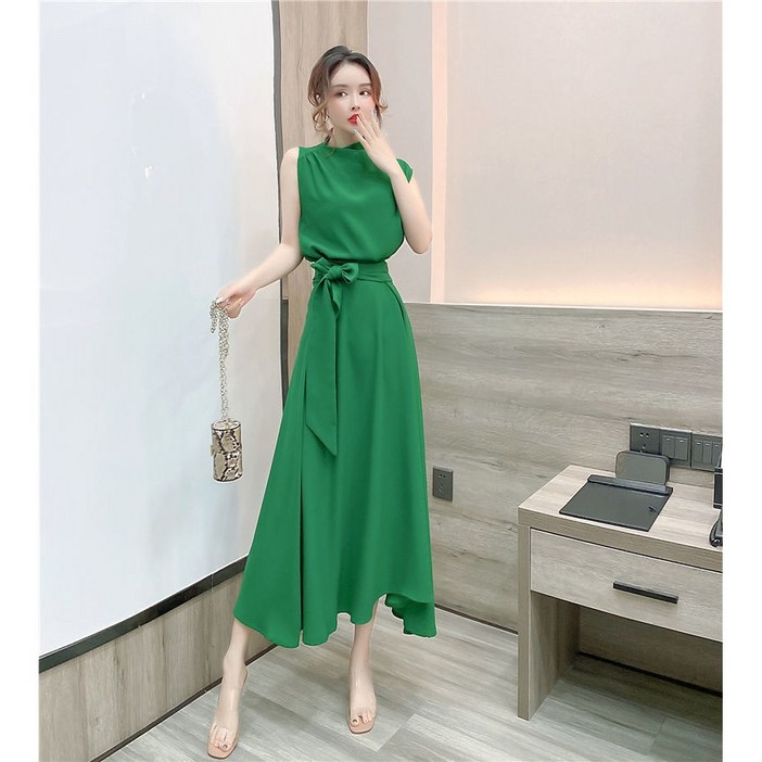 여성용 민소매 A핏 캐롤업 원피스