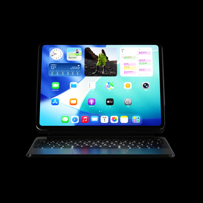 풀 알루미늄 바디 링크프로 아이패드 매직키보드 케이스 에어4 5 6 7세대 M2 프로3456세대 1112.913인치 블루투스 한글각인 백라이트 구조독 호환, 1개, 블랙