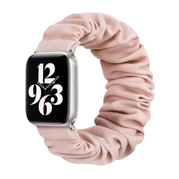 링고룸 애플워치 호환 곱창 밴드 스트랩 스크런치, 1개, 핑크