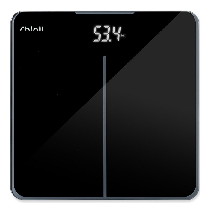 신일 전자식 강화유리 정밀 센서 슬림 체중계 6mm, SHM5025, black, 1개