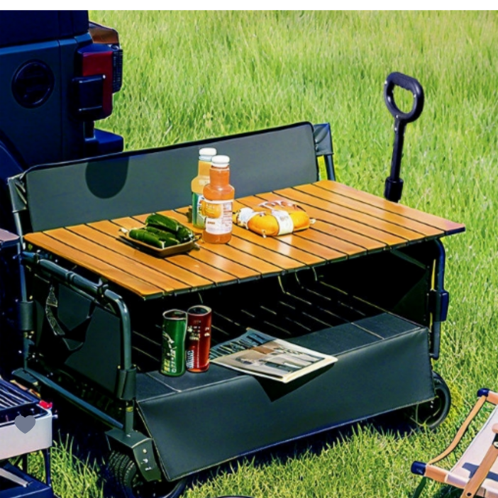 모이컴 접이식 캠핑 폴딩 카트 특대형 확장 웨건 벤치형, 1개, 모이컴 B형