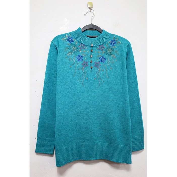 형제상회 할머니티 부인복 여성복 니트 스웨터 라운드 할머니옷 요양원 실내복 0019SF24