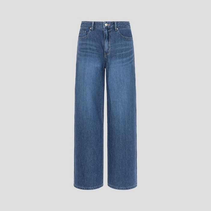 백화점 정품 26년SALE 빈폴레이디스 빈폴 BEANPOLE 와이드 뒷밴딩 데님 팬츠  네이비 BF6221C75R