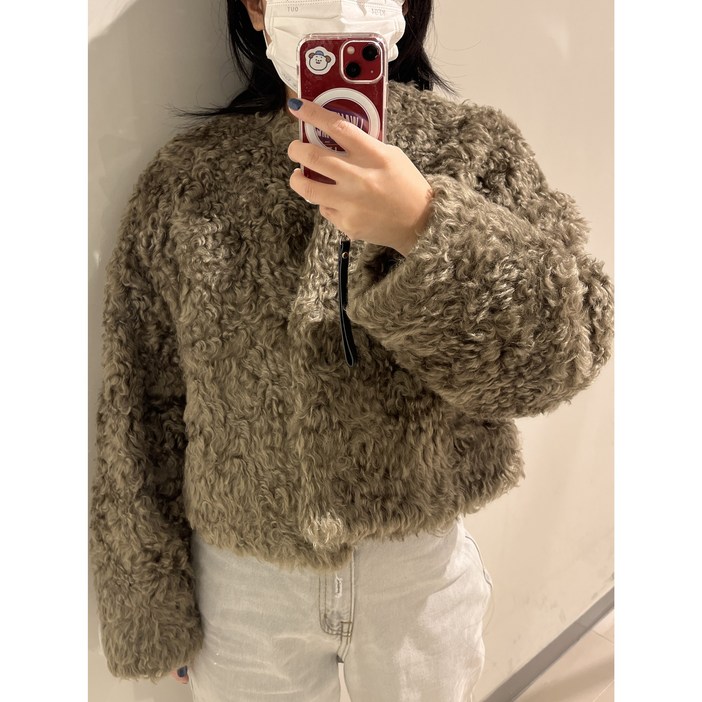 [정품] LANVIN 랑방 뽀글이 퍼자켓 (정가 175만원/베이지브라운)