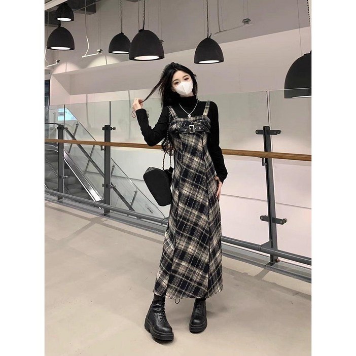 빅 사이즈 서스펜더 드레스