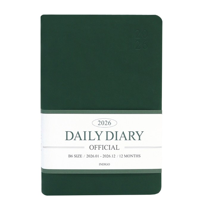 인디고 2026 오피셜 B6 데일리 다이어리날짜형 32절 일간, 그린