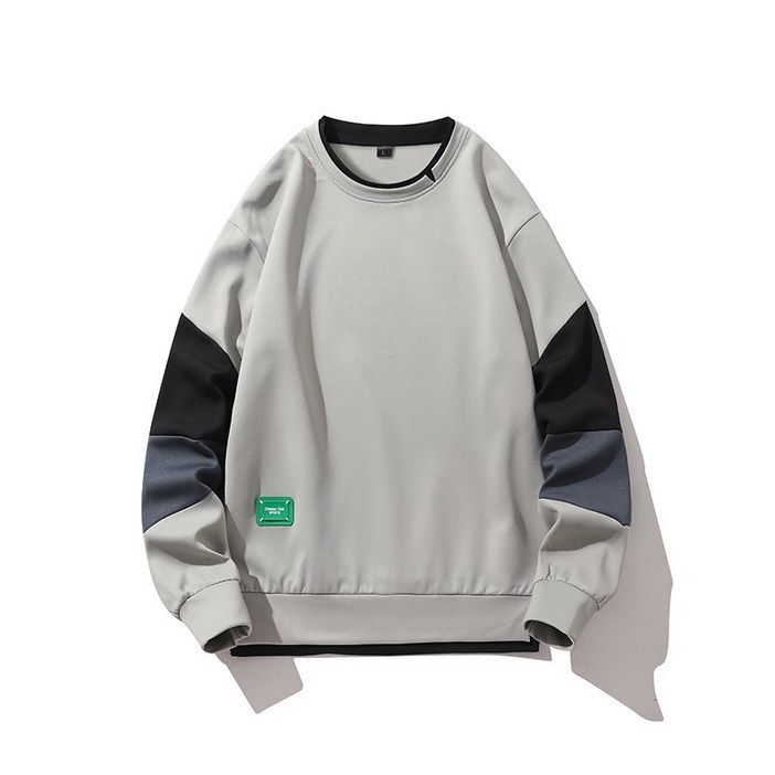 TIMEPURE 남성 무지 맨투맨 라운드넥 오버핏 봄가을 데일리 긴팔티