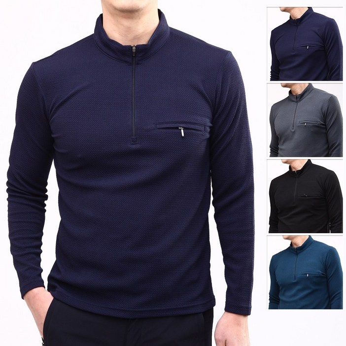 샤인힐즈 봄가을 WF 기능성 스판 집업 티셔츠 WFT5402