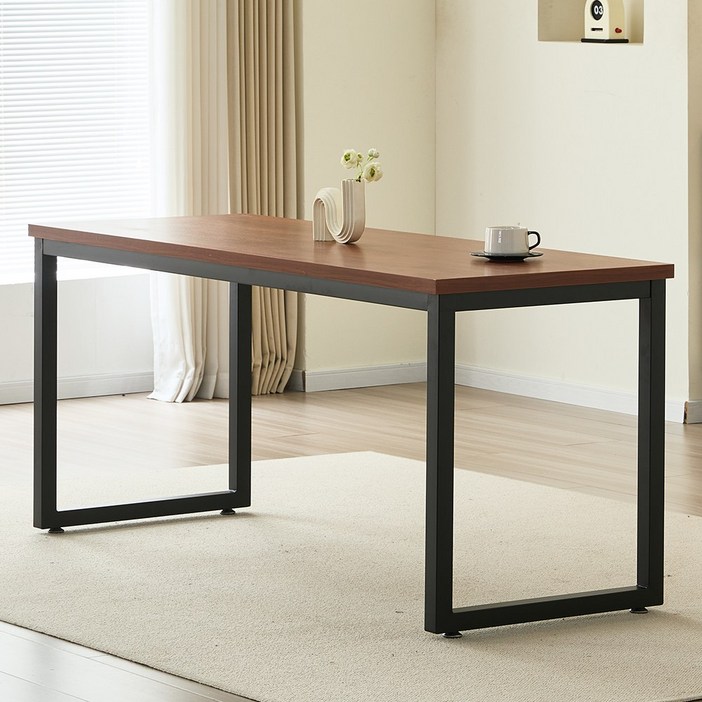 브라보가구 멀바우 사각형 6인 식탁 테이블 1800