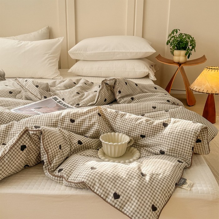 수스존 먼지없는 고밀도 순면 100 부드러운 사계절 차렵이불