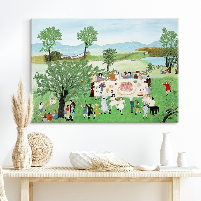더 아트 컴퍼니 그랜마 모지스 모음전 따뜻 힐링 명화그림 액자 행복 그림 아이방 카페 홈데코 거실 사무실 매장 인테리어 50종 1-25, 4. GM-생일케이크