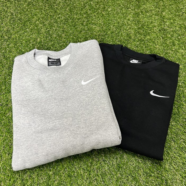 [매장정품] 나이키 NIKE 팀 클럽 스우시 로고 맨투맨 기모 블랙 그레이 커플티